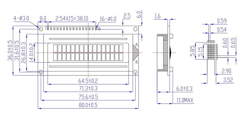 Ferwooh وحدة عرض LCD 1602 2PCS DC 5V شاشة LCD 16×2 وحدة LCM ضوء خلفي أزرق تحكم HD44780 - Image 4